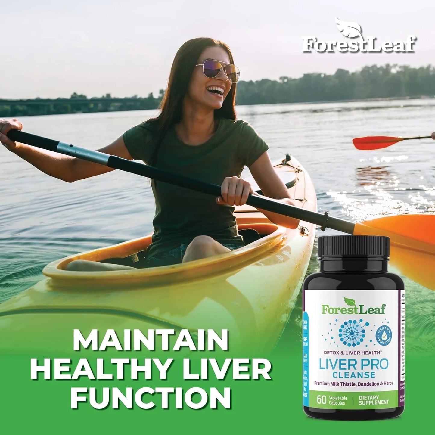 Liver Detox Cleanse & Repair Supplement with Milk Thistle and Dandelion Root Extract, 60 Vegetable Capsules