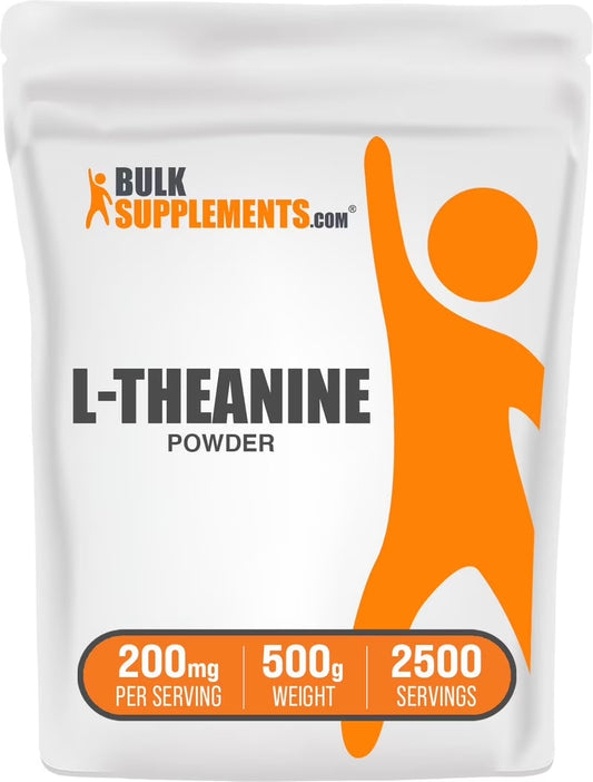 Bulksupplements L-Theanine Powder - Amino Acid Supplement, Theanine Supplement - Unflavored, 200Mg per Serving, 500G (1.1 Lbs)
